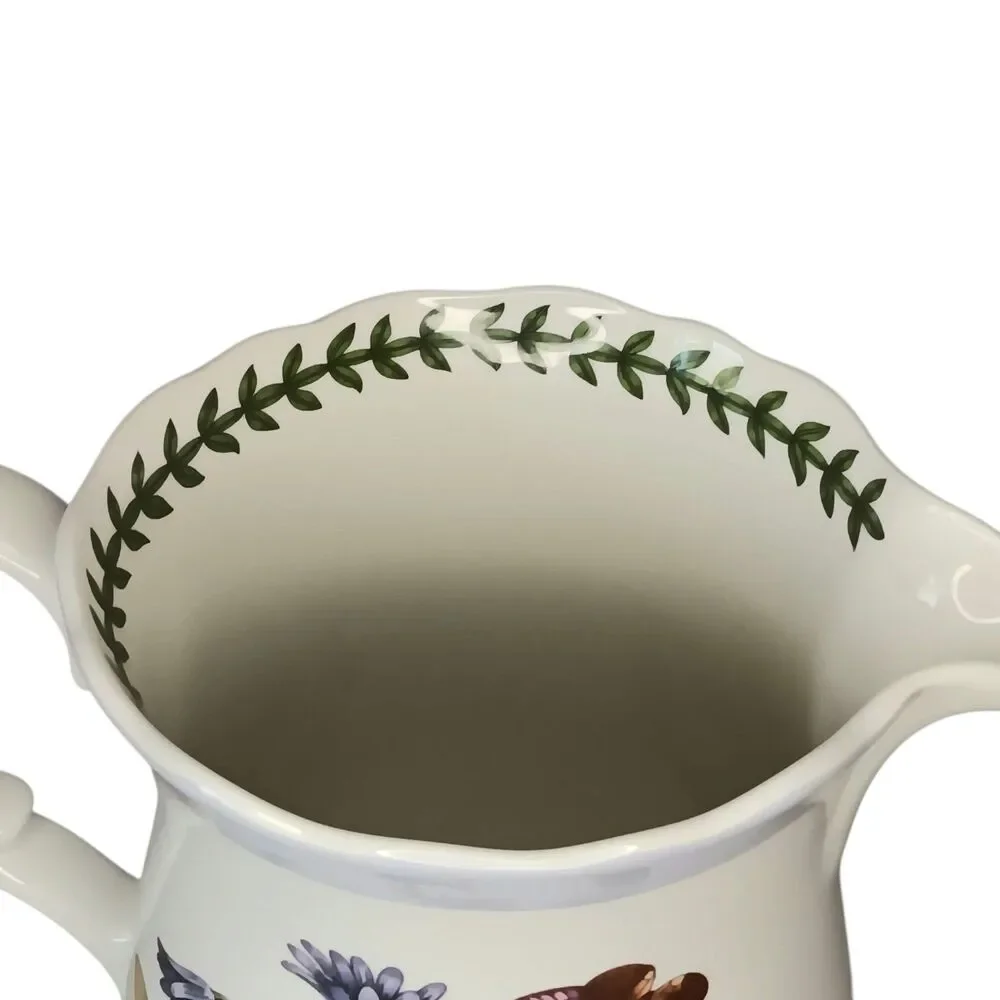 Portmeirion Botanic Garden Pitcher Jug Anemone & Butterfly Design 48 oz 7.5 x 5